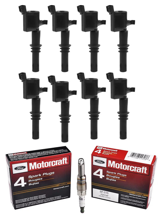 & F350 Spark 2004-2008 Brand Coils Expedition with Ford ISA Super Super Duty Replacement Motorcraft V8 F250 8 F150 of FD508 Plugs Set Compatible 8 SP515 5.4L Duty for Ignition