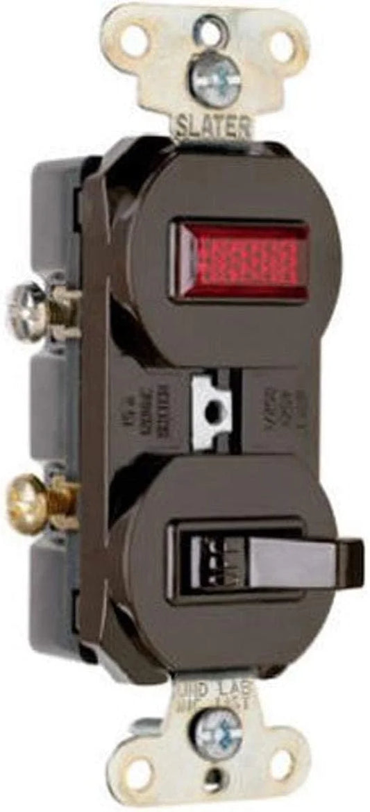 & Combination Grounding Switch 692GCC6 Legrand-Pass Single and 120-volt Seymour Brown Pilot 15-Amp Light, Pole